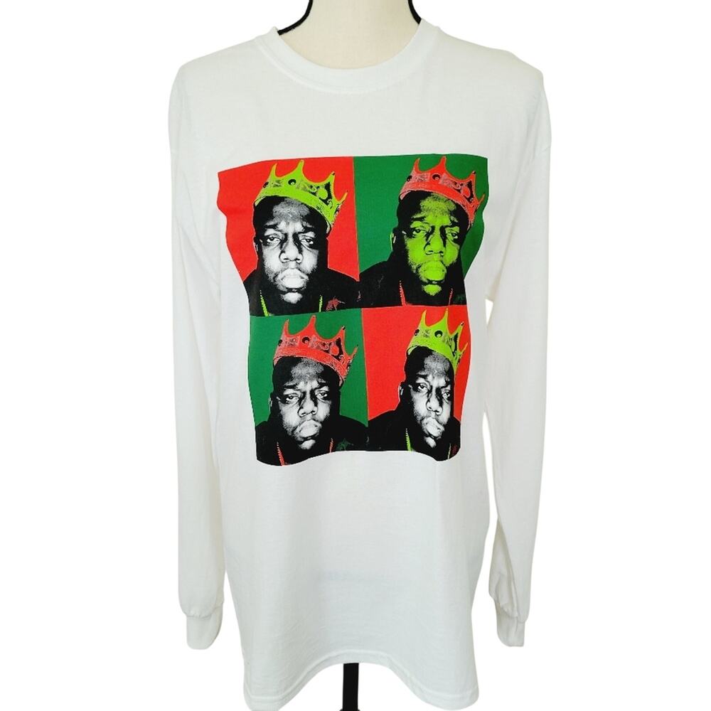 Biggie Smalls Long Sleeve Shirt - White Medium NWT “It Was All a Dream” Rap Tee